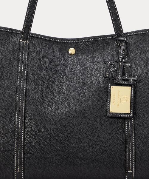 LAUREN RALPH トートバッグ ペブルド レザー ラージ Emerie