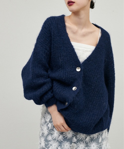 LARUTA（ラルータ） カーディガン 「LARUTA」シャギー片畦Vネック