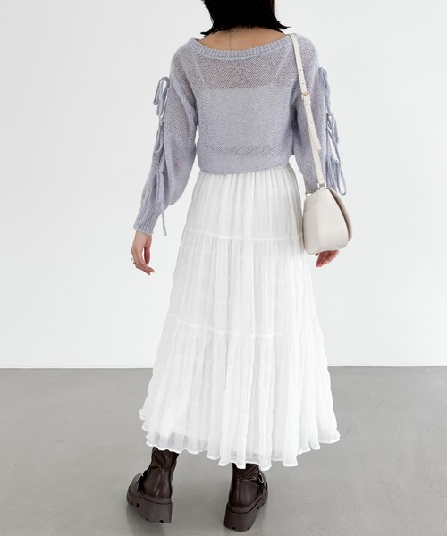 プリーツティアードスカート Heather（ヘザー） ロング スカート プリーツティアードロングスカート