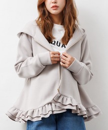 M'sグレイシー　フリル付きフード グ パーカー　美品 M'sグレイシー フリル付きフード グ パーカー 美品 【公式通販】