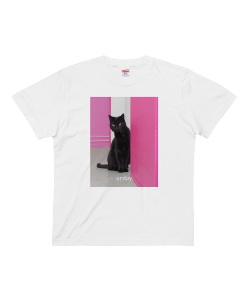 tシャツ urday / Black Cat / フォトTシャツ レディース メンズ MAMIAN tシャツ urday / Black Cat フォトTシャツ レディース