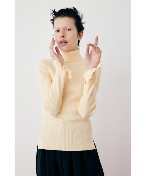 ニット セーター Cuff frill knit tops　　カフフリルニットトップス レディース