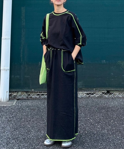 スカート 「CORNERS by KR」裏毛配色ステッチスカート : ZOZOTOWN