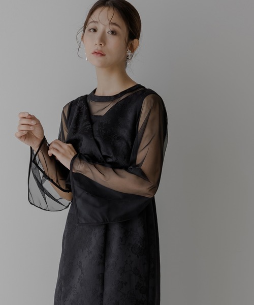 ドレス カシュクールジャガードドレス_3