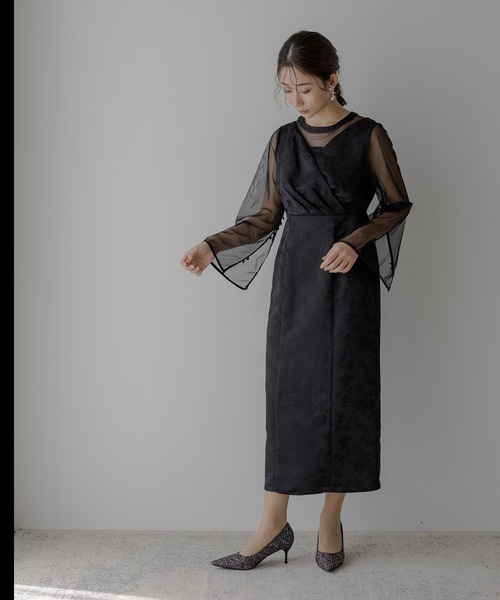 ドレス カシュクールジャガードドレス_6