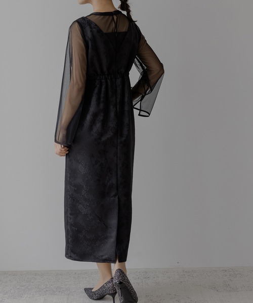 ドレス カシュクールジャガードドレス_7