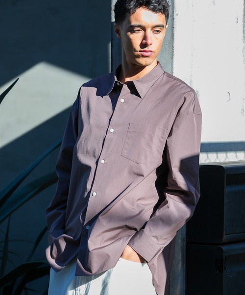 【THOMAS MASON】オーバーシャツ THOMAS MASON】Prime-Over Band Collar Shirt