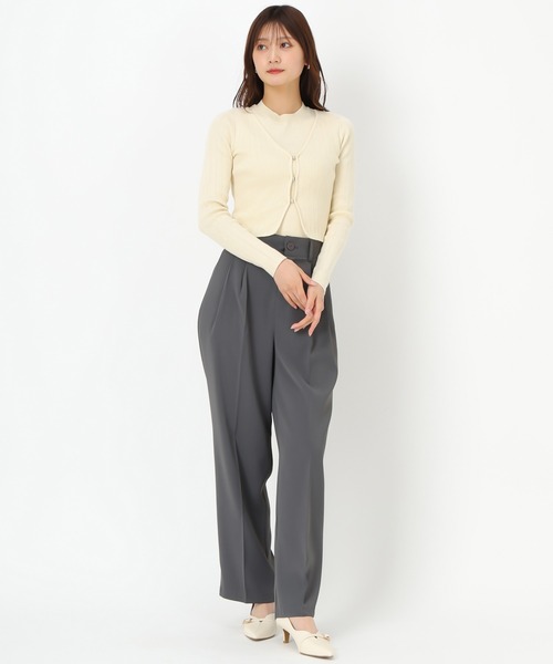 ミッシュマッシュ MISCH MASCH 2025春夏新作 金ホックリブニットアンサンブル/MM518303 （YELLOW） ミッシュマッシュ MISCH MASCH 2025春夏新作 金ホックリブニット