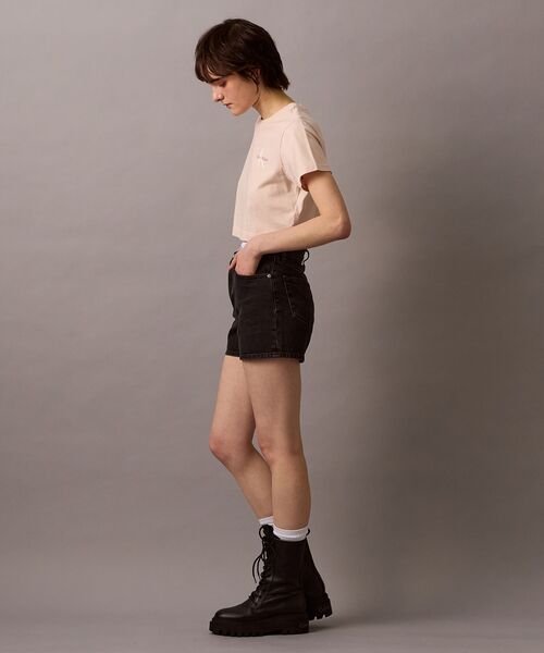 tシャツ モノロゴ クロップド Tシャツ レディース Calvin Klein tシャツ モノロゴ クロップド Tシャツ レディース