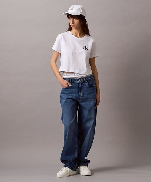 トップス ck Calvin Klein（カルバン・クライン） tシャツ モノロゴ クロップド T