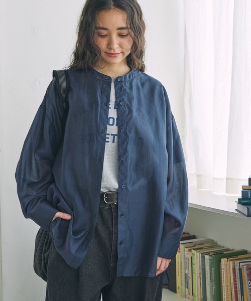 ✨未使用級/現行✨セオリーリュクス シアーバンドカラーシャツ オーバーサイズ 白 BREEZY SUMMER TOPS | Theory luxe（セオリーリュクス）公式通販