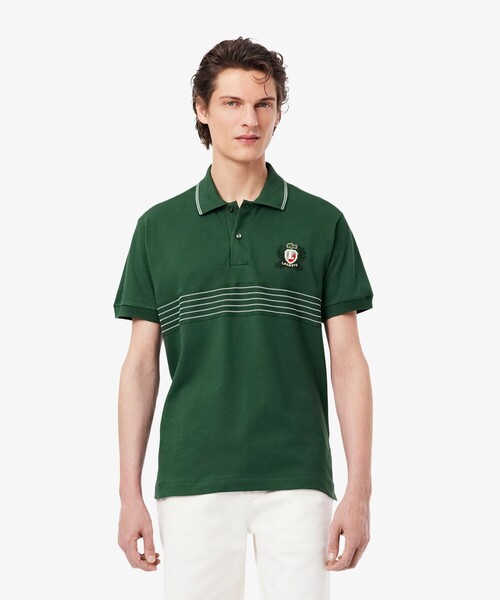 LACOSTE ポロシャツ フロントボーダーパネルポロシャツ メンズ