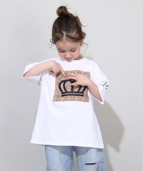 BABYDOLL tシャツ 「綿100％」 総柄貼付Tシャツ 0345K キッズ