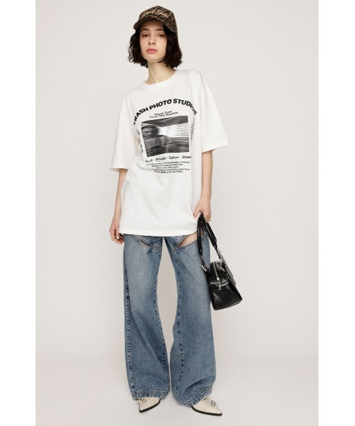 tシャツ PHOTO LOGO 2SIZE T/SH フォト ロゴ ツーサイズ ティーシャツ 半袖 夏服 レディース PHOTO LOGO 2SIZE T/SH フォト ロゴ ツーサイズ ティーシャツ