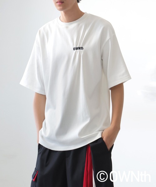 tシャツ タックデザイン刺繍ロゴTシャツ レディース メンズ antiqua tシャツ タックデザイン刺繍ロゴTシャツ レディース