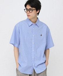 ブラウス シャツ 「UNISEX」ALAND／Ａロゴストライプ半袖シャツ レディース メンズ｜ZOZOTOWN Yahoo!店
