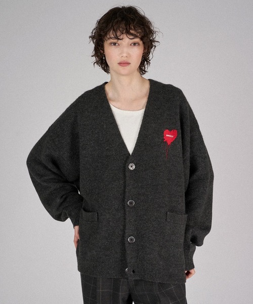 「ONCILY」 ニットカーディガン LARGE ネイビー メンズ_画像3