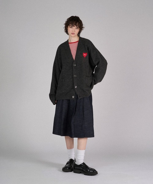 「ONCILY」 ニットカーディガン LARGE ネイビー メンズ_画像8