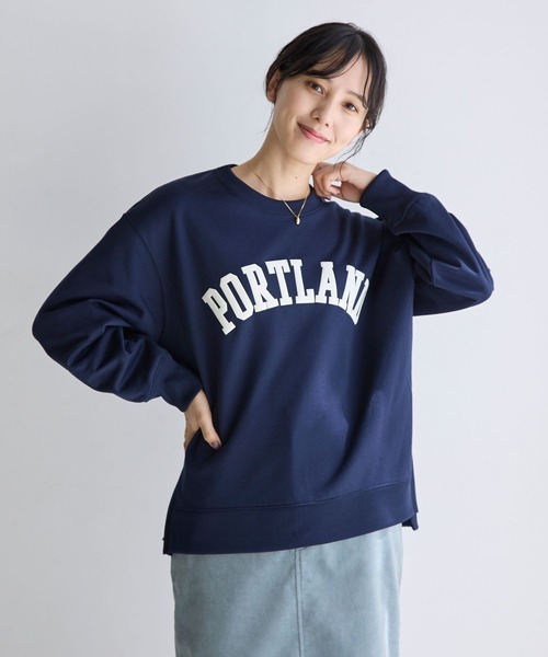 「GLOBAL WORK」 スウェットカットソー MEDIUM スミクロ レディース_画像6