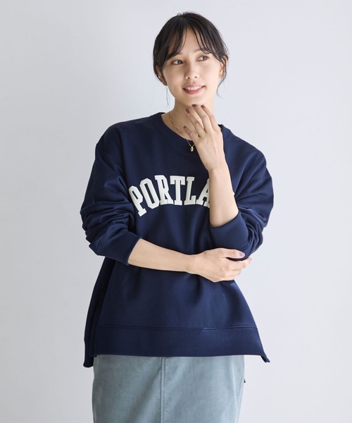 「GLOBAL WORK」 スウェットカットソー MEDIUM スミクロ レディース_画像7