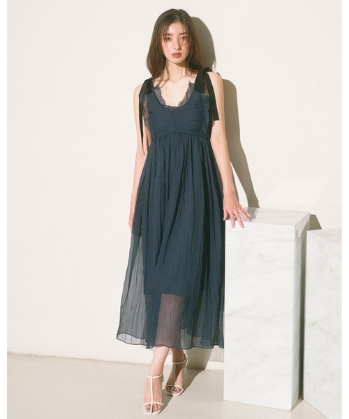 snidel ワンピース フロントクロスニットワンピース(マキシ・ロングワンピース