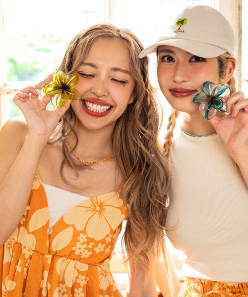 24時間限定　オレンジ　夏ワンピース 5683オレンジワンピース 婦人M-L