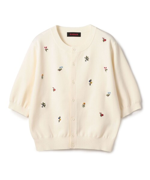 caban ハーフスリーブカーディガン　グリーン　S キャバン CABaN CABaN ファインポリエステル ハーフスリーブ