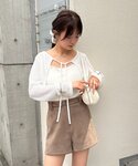 カーディガン ギャザーリボンボレロ レディースの詳細画像5