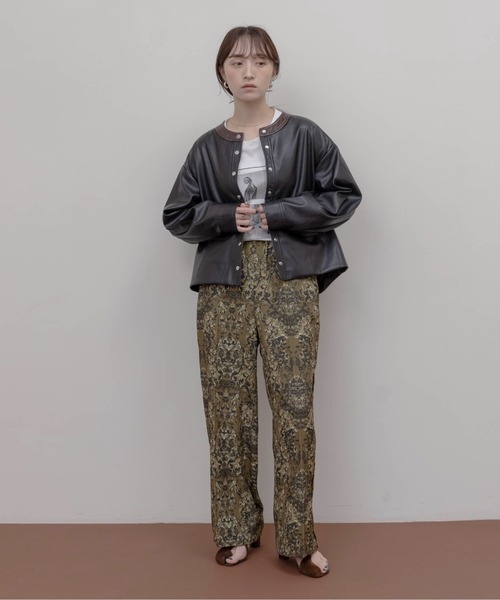 新品タグ付き　Eimee Law サイドライン　ナイロンパンツ Eimee Law パンツ アラベスクプリント サイドラインパンツ