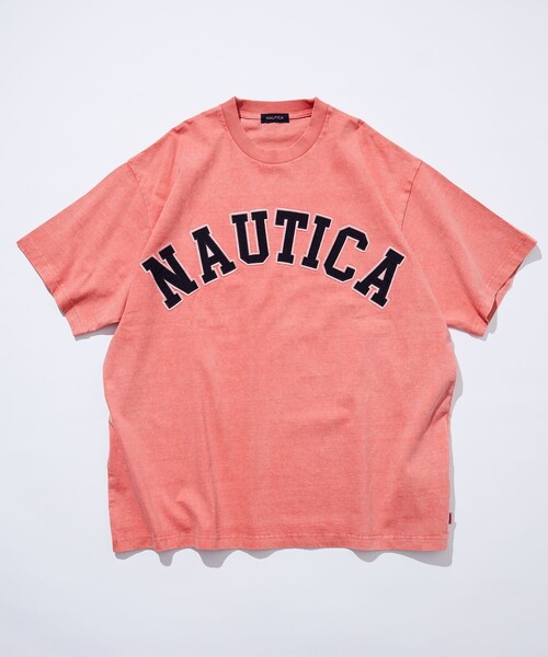 「NAUTICA」 半袖Tシャツ MEDIUM ベージュ メンズ