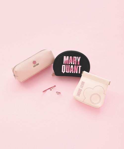 2-5日着 MARY QUANT ピンクエポデイジー ロゴ ラウンドポーチ MARY QUANT ポーチ マリークワント mary quant ピンクエポ