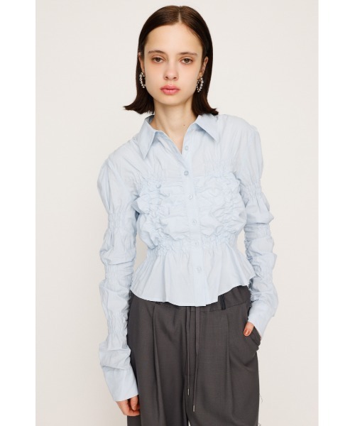SLY（スライ） ブラウス シャツ 「新色追加」RANDOM SHIRRING TOPS