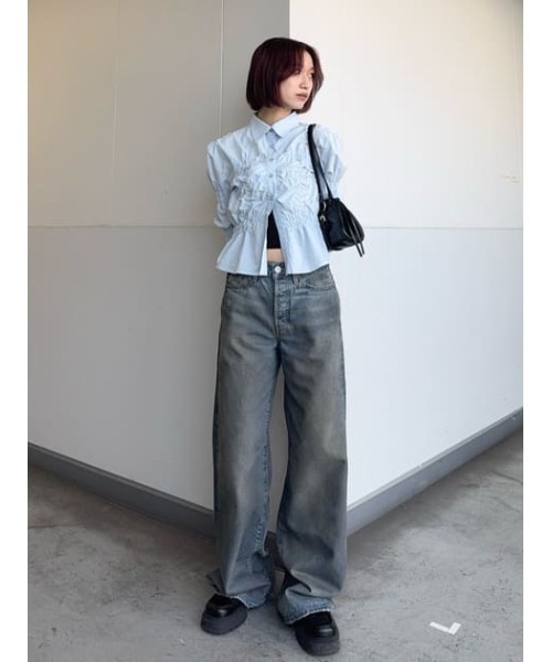 SLY ブラウス SLY ブラウス シャツ 「新色追加」RANDOM SHIRRING TOPS