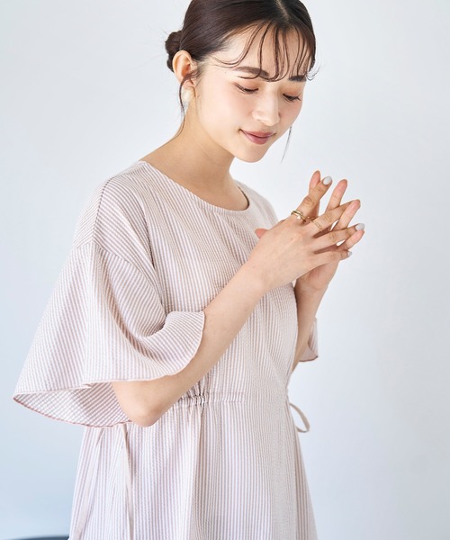 mil（ミル） ワンピース フレアスリーブ ドロスト ワンピース 「587142