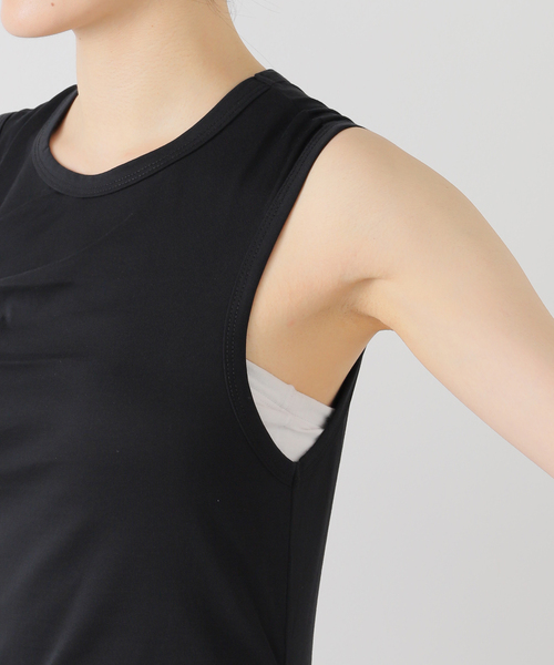 Serque ブラック ノースリーブ タンクトップ　slobeiena SLOBE IENA タンクトップ ノースリーブ Serque/セルク ギャザー