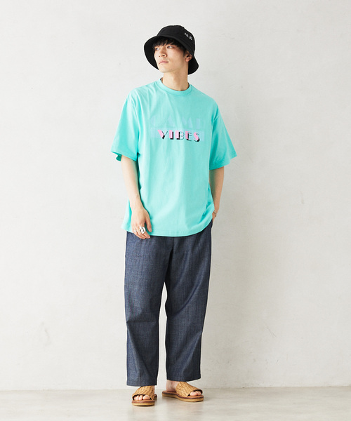 「POLeR」 7分袖Tシャツ LARGE モスグリーン メンズ