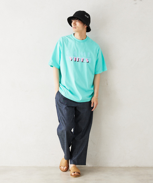 「POLeR」 7分袖Tシャツ LARGE モスグリーン メンズ