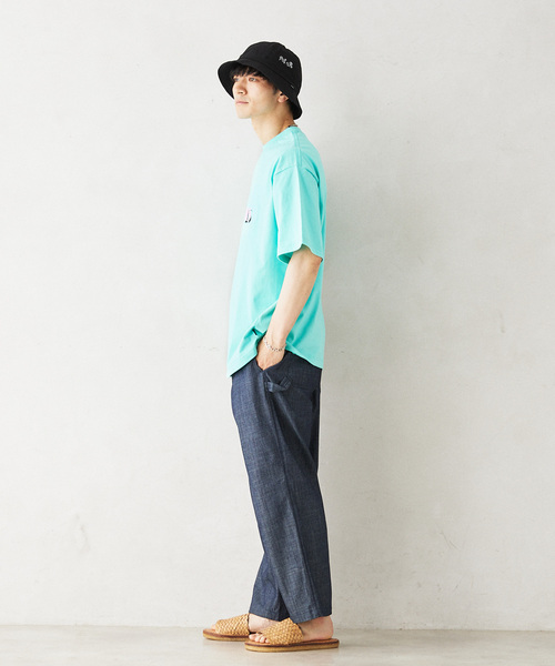 「POLeR」 7分袖Tシャツ LARGE モスグリーン メンズ