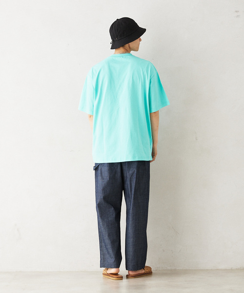 「POLeR」 7分袖Tシャツ LARGE モスグリーン メンズ