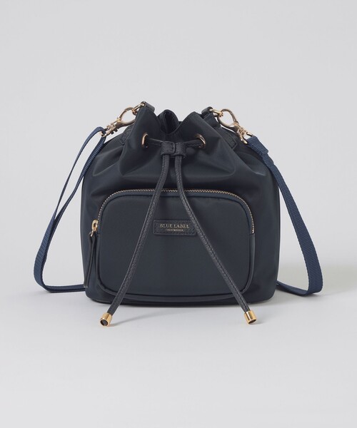 美品◎ブルーレーベルクレストブリッジ ショルダーバッグ リボンモチーフ ナイロン 美品◎ブルーレーベルクレストブリッジ ショルダーバッグ リボン