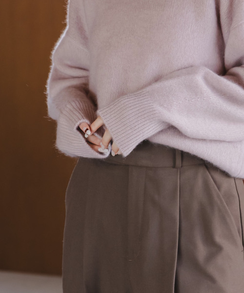 NOBLE ノーブル　ヤク100% ニット　クルーネック　ブラウン　プルオーバー YAKクルーネックプルオーバー（ニット／セーター）｜NOBLE（ノーブル