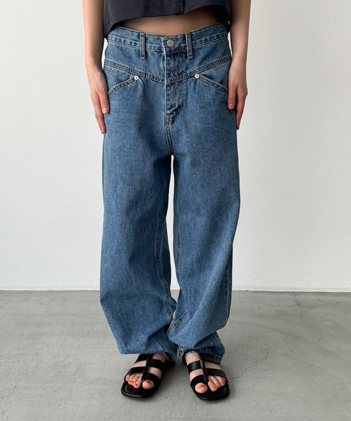 「CANAL JEAN」 デニムパンツ MEDIUM インディゴブルー レディース