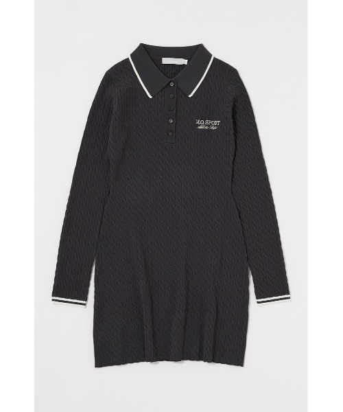MOUSSY（マウジー） ワンピース LOGO CABLE KNIT MINI DRESS / ロゴ