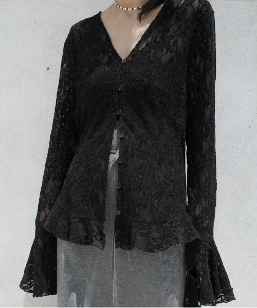 Ameri（アメリ） tシャツ UND 2WAY CUT LACE FRILL TOP レディース
