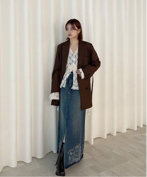 Ameri（アメリ） tシャツ UND 2WAY CUT LACE FRILL TOP レディース
