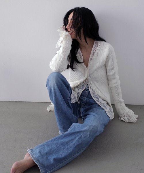 Ameri（アメリ） tシャツ UND 2WAY CUT LACE FRILL TOP レディース