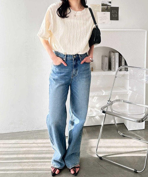 「GeeRA」 半袖ブラウス X-LARGE オフホワイト レディース_画像3