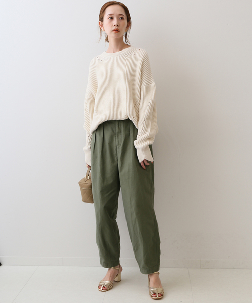 「SLOBE IENA」 長袖ニット FREE ベージュ レディース_画像2