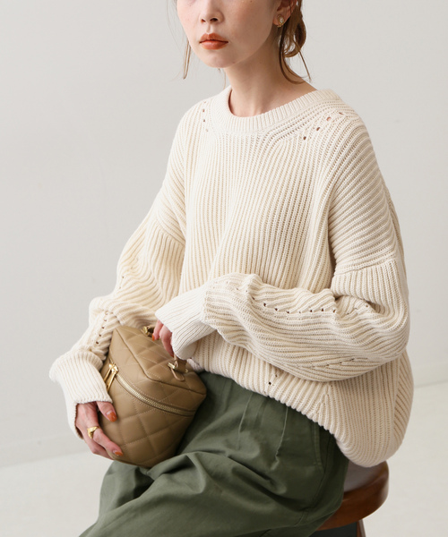 「SLOBE IENA」 長袖ニット FREE ベージュ レディース_画像7