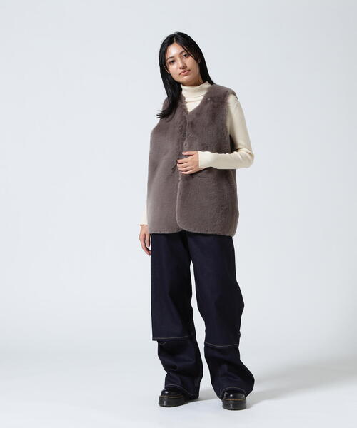 Risley コート アウター Risley/リズレー/ラビットファー風ベスト